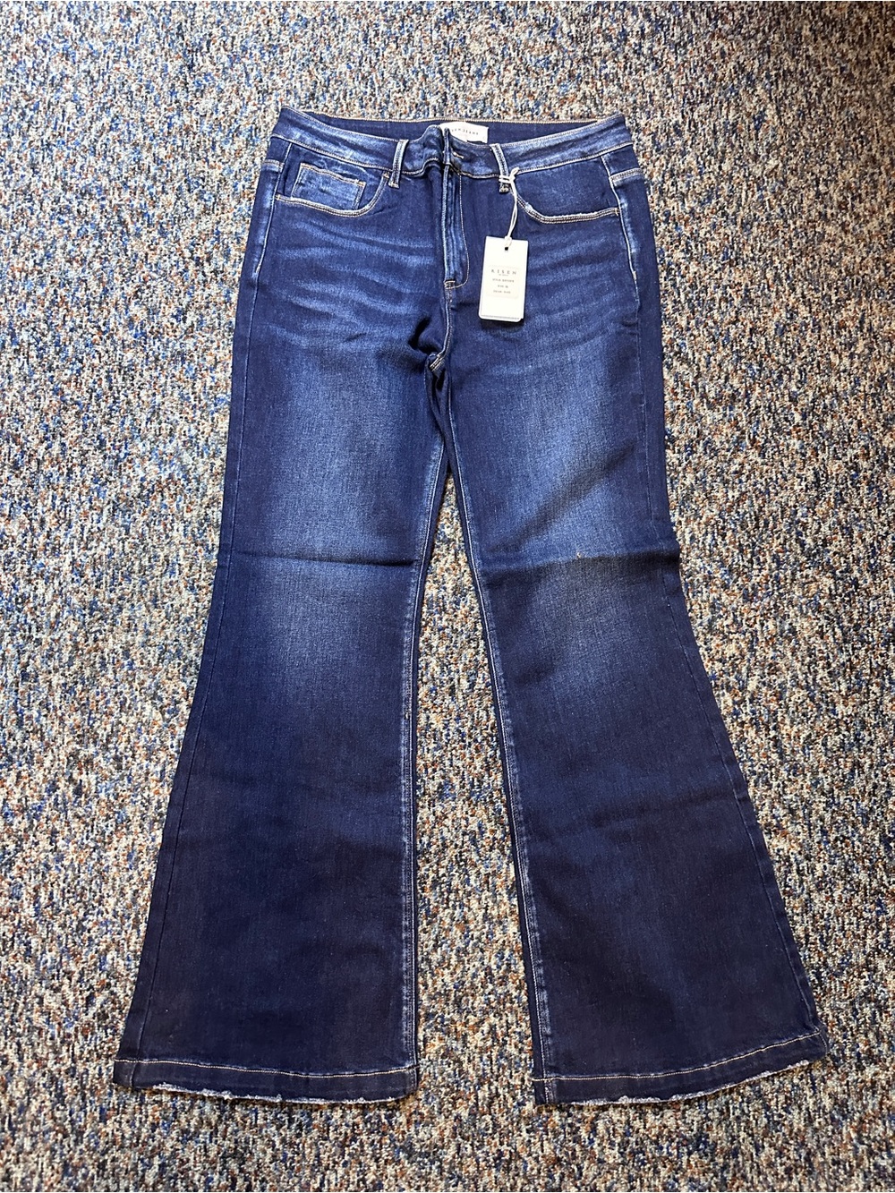 Dark Blue Flare Jeans - Women's Wide Leg Denim